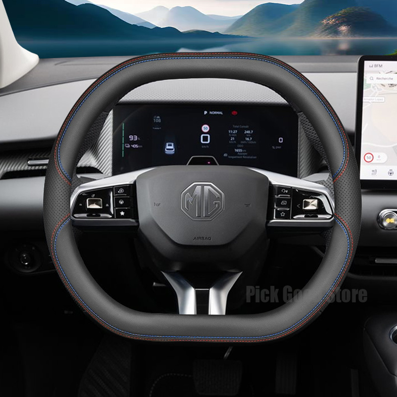 Car Steering Wheel Cover Anti Slip Breathable - Nappa Leather Car Steering Wheel Cover