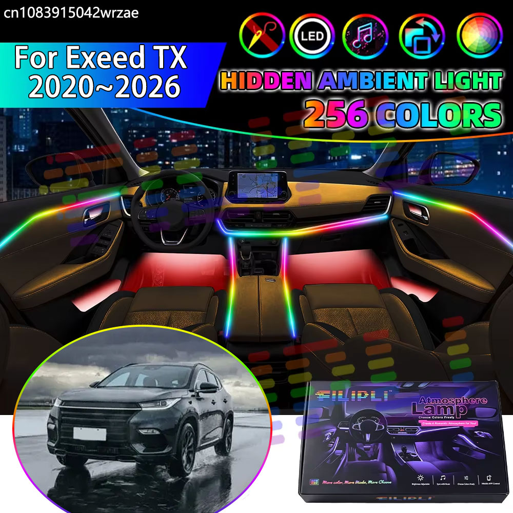 Led Ambient Interior Car Lights App Control - For Exeed TX 2020~2026 2021 2022