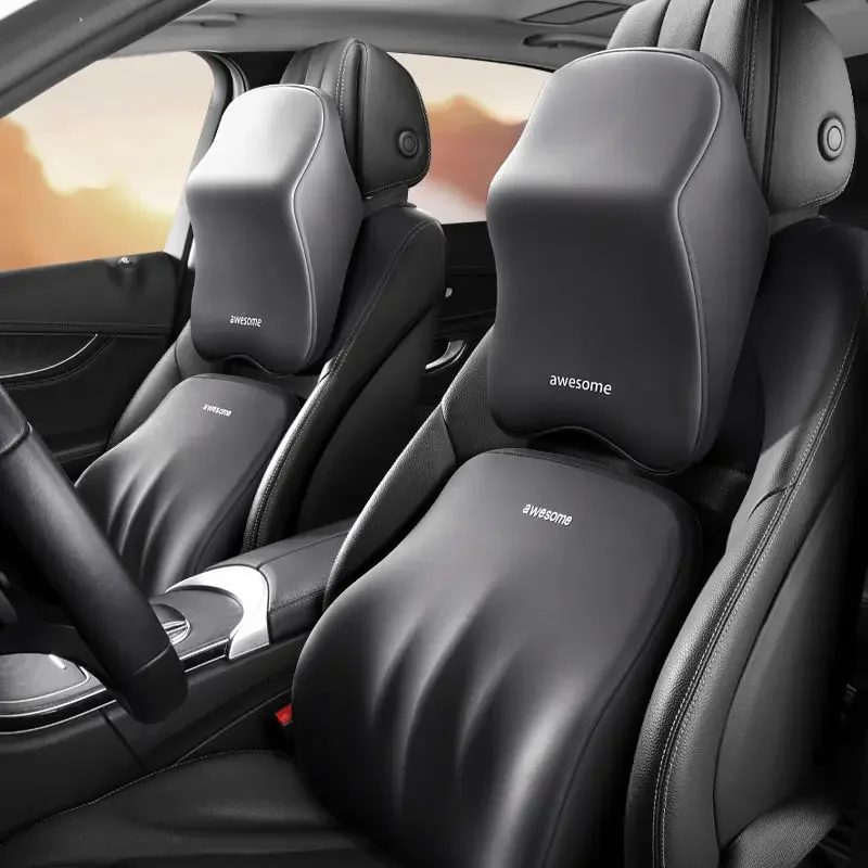 NEW Car Lumbar Back Support He - Memory Foam Car Neck Pillow Lumbar Support 评论和价格