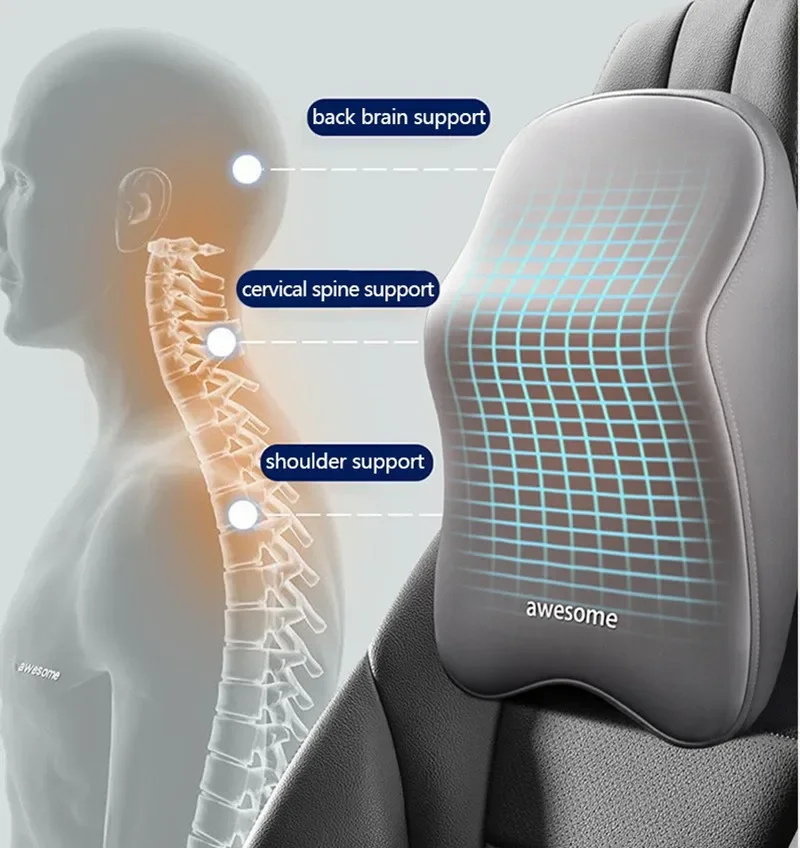 NEW Car Lumbar Back Support He - Memory Foam Car Neck Pillow Lumbar Support 评论和价格