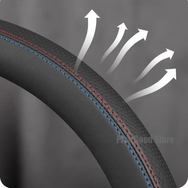 Nappa Leather Car Steering Whe - Car Steering Wheel Cover Anti Slip Breathable 评论和价格