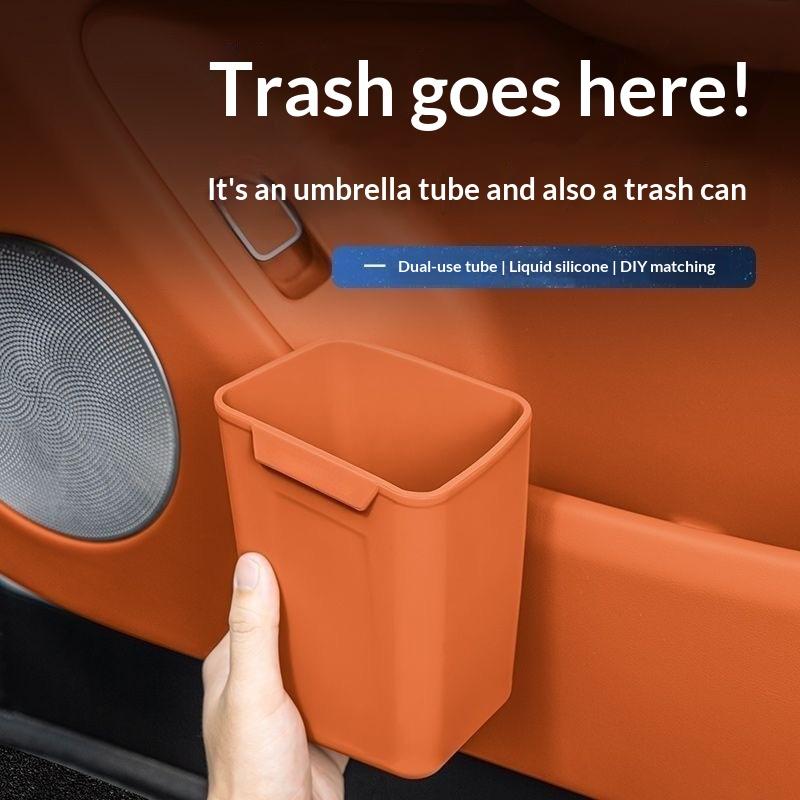 New Silicone Car Door Cup Hold - Waterproof Car Trash Can With Lid 评论和价格