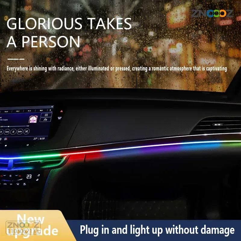 ZNOOOZ 140cm Car Ambient Light - Led Ambient Interior Car Lights App Control 评论和价格