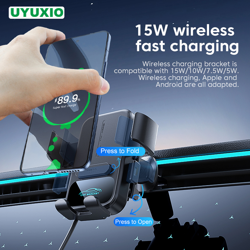 UYUXIO Air Vent Car Mount Phon - Wireless Car Charger Mount Fast Charging 评论和价格
