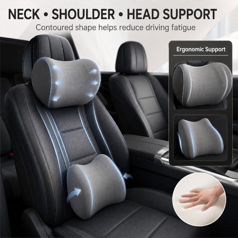 Car Headrest Neck Pillow and L - Memory Foam Car Neck Pillow Lumbar Support 评论和价格