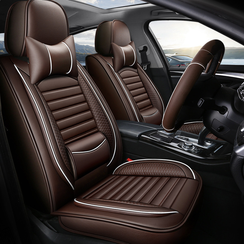 Full Set Luxury Car Seat Cover - Leather Car Seat Covers Full Set Universal 评论和价格