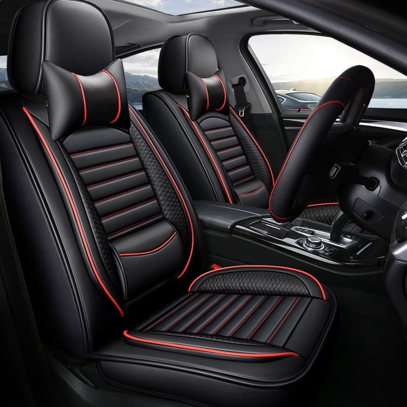 Full Set Luxury Car Seat Cover - Leather Car Seat Covers Full Set Universal 评论和价格