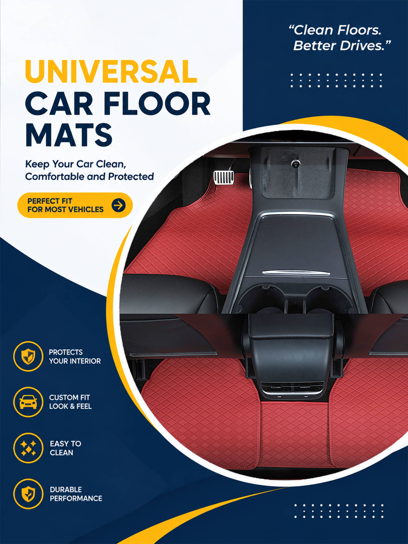 Car Floor Mats Full Set Univer - Car Floor Mats Universal Waterproof Leather 评论和价格