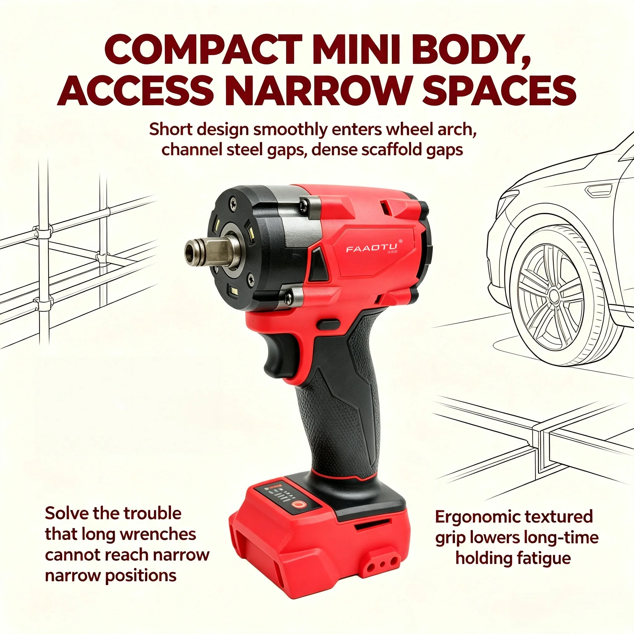 FAAOTU 18V Brushless Cordless  - Auto Repair Tools 评论和价格