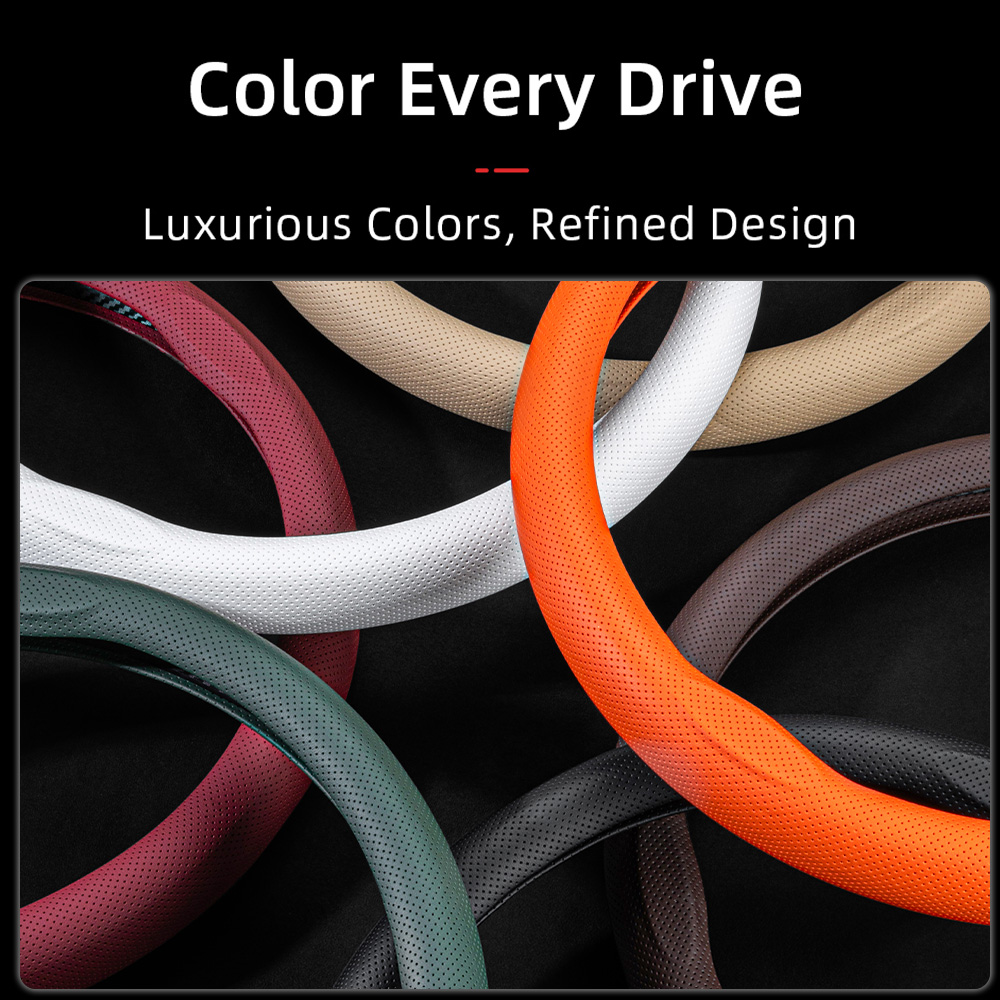 Suitable for Jeep Nappa Leathe - Car Steering Wheel Cover Anti Slip Breathable 评论和价格