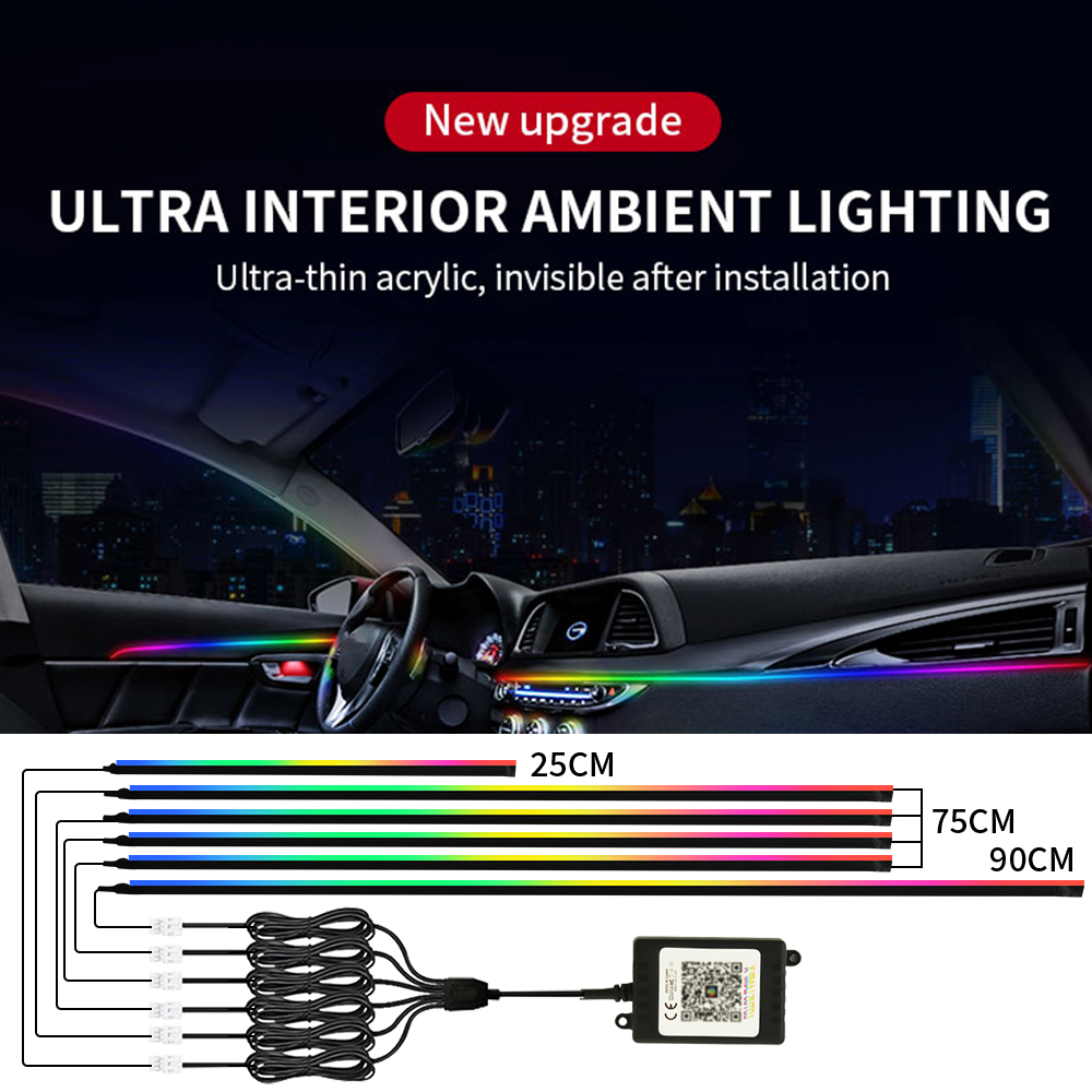 Symphony Car Ambient Lights Ki - Led Ambient Interior Car Lights App Control 评论和价格