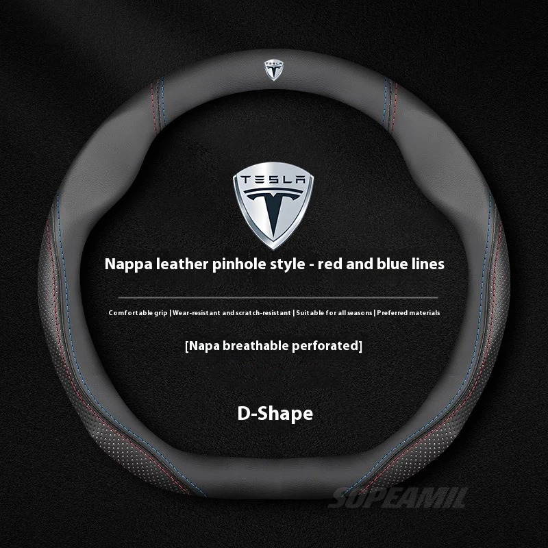 Tesla Model 3 Model Y Model S  - Car Steering Wheel Cover Anti Slip Breathable 评论和价格